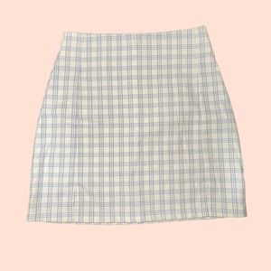 light blue and white john galt brandy melville mini skirt